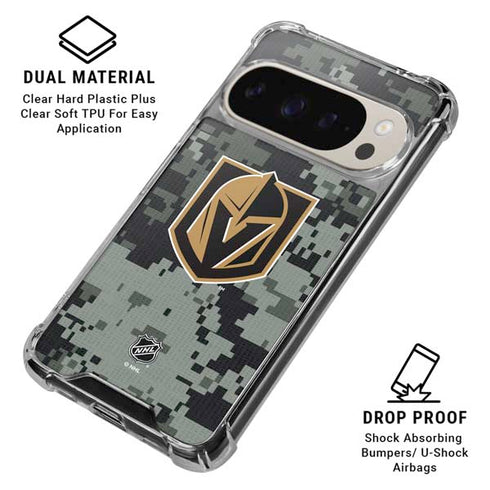 NHL Vegas Golden Knights Camo Pixel 9/9 Pro Clear Case